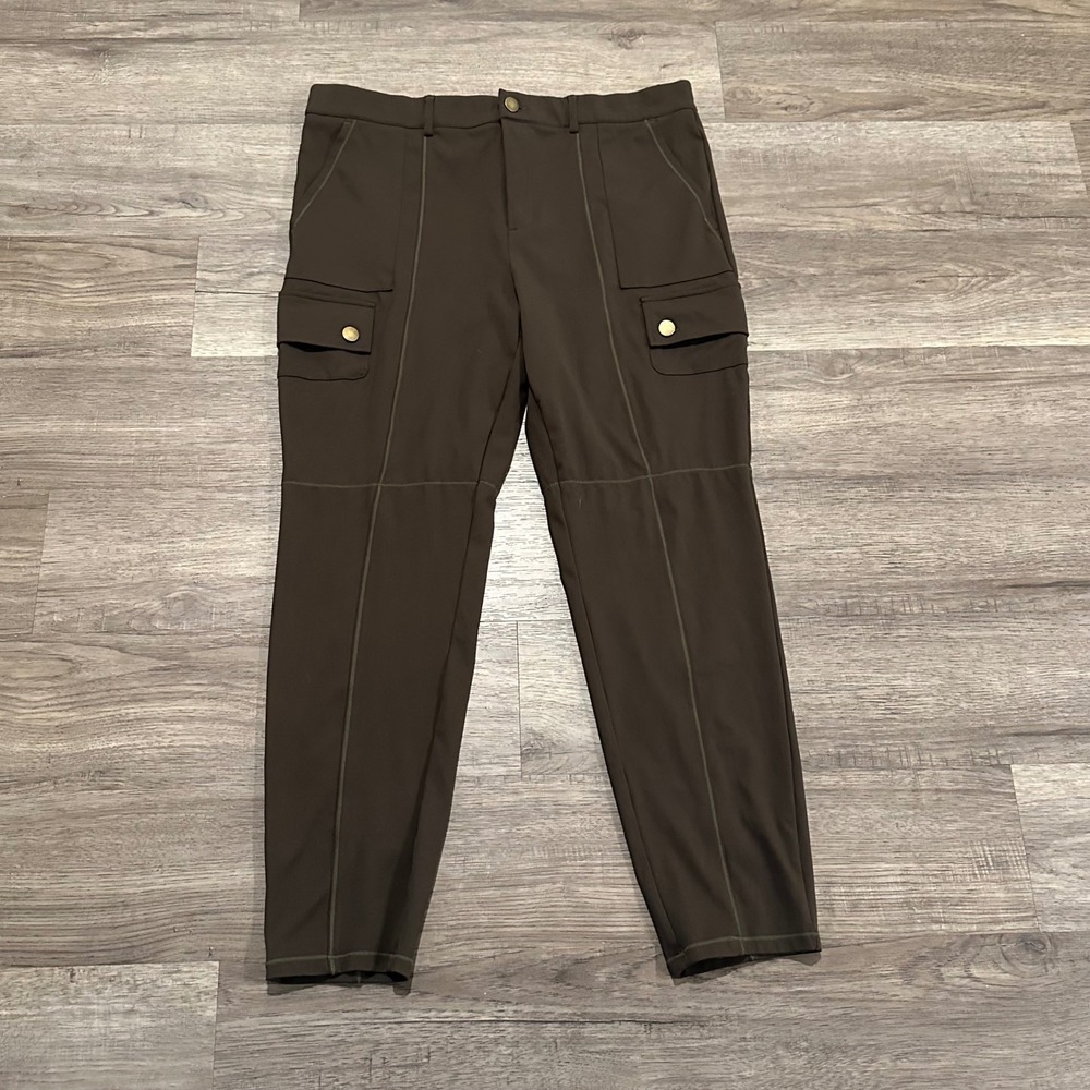 Halara DayStretch Equestrian Skinny Cargo Pants Womens XL Olive Brown High Rise